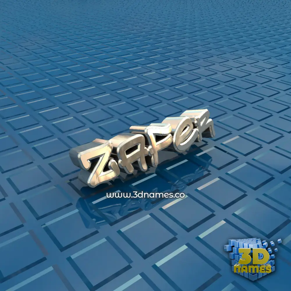 zafer in Blue Bling style - 3D name wallpaper