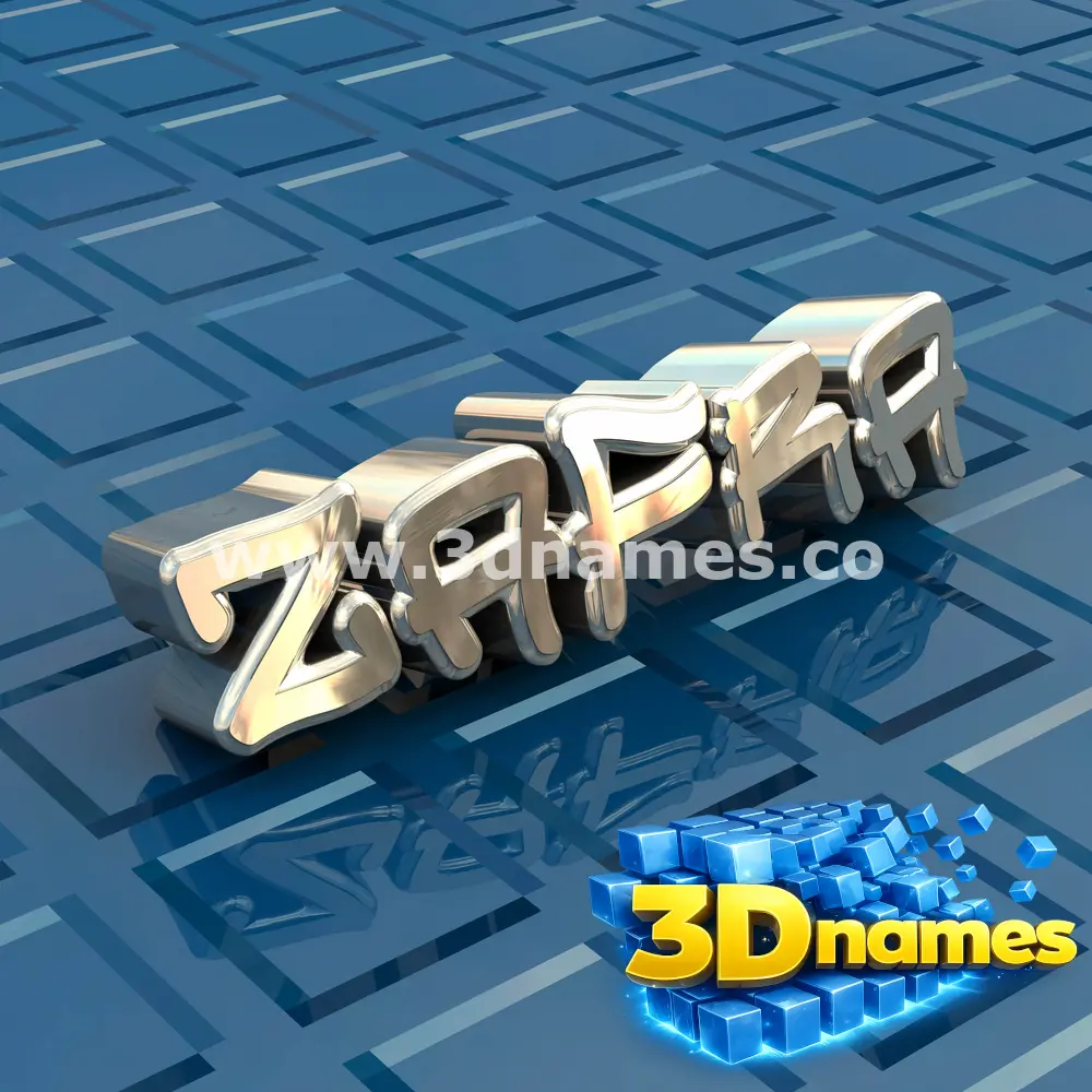 zafra in Blue Bling style - 3D name wallpaper