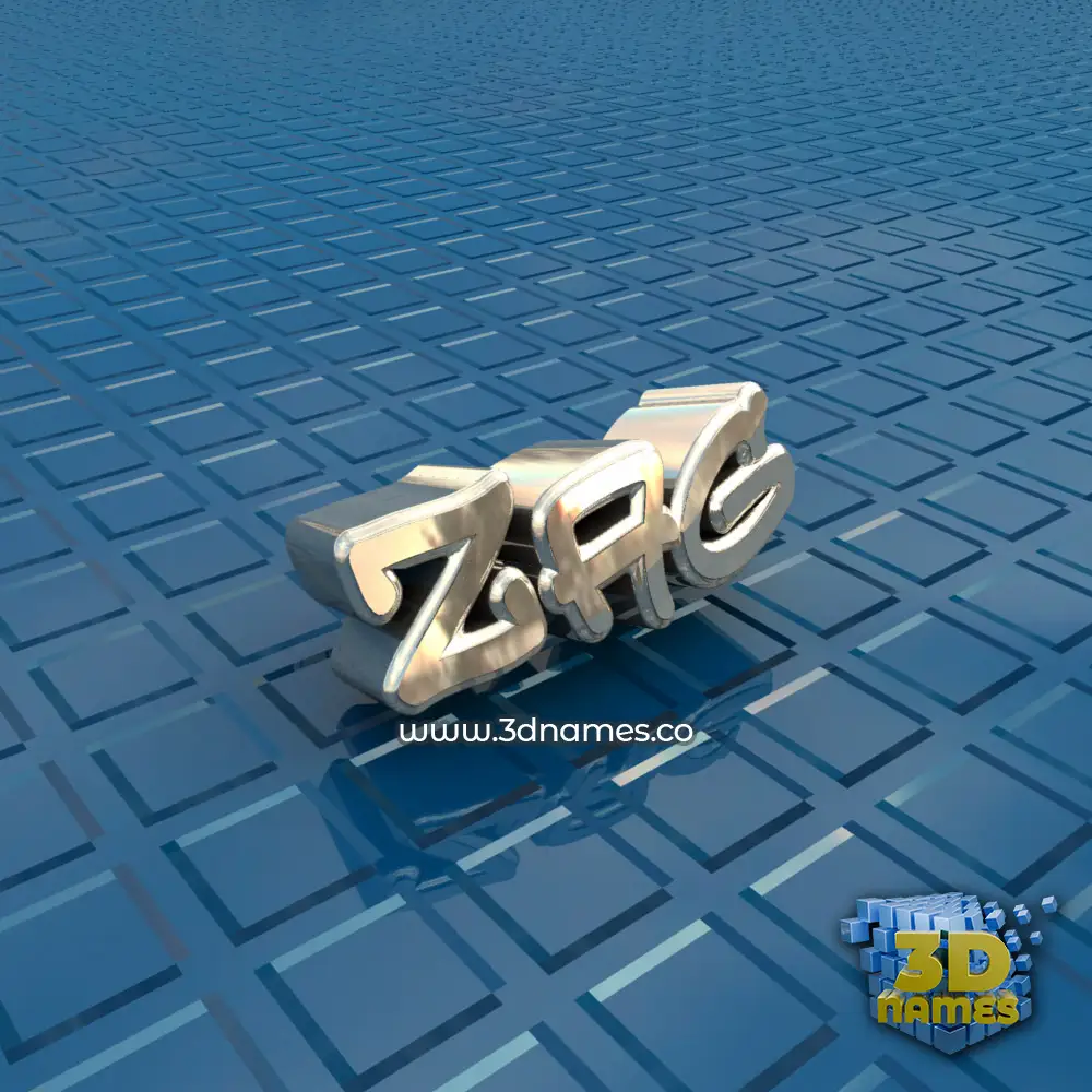 zag in Blue Bling style - 3D name wallpaper