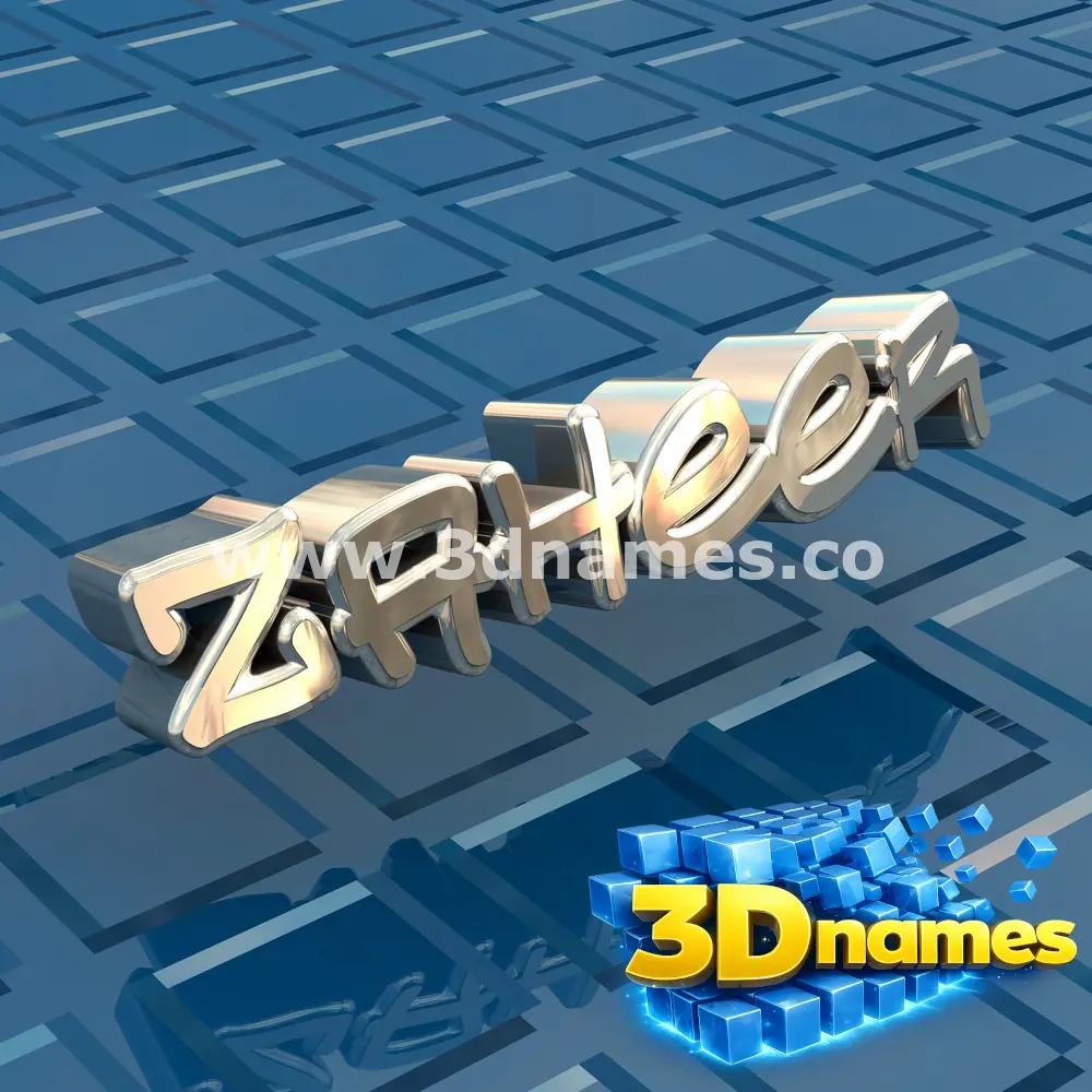 zaheer in Blue Bling style - 3D name wallpaper