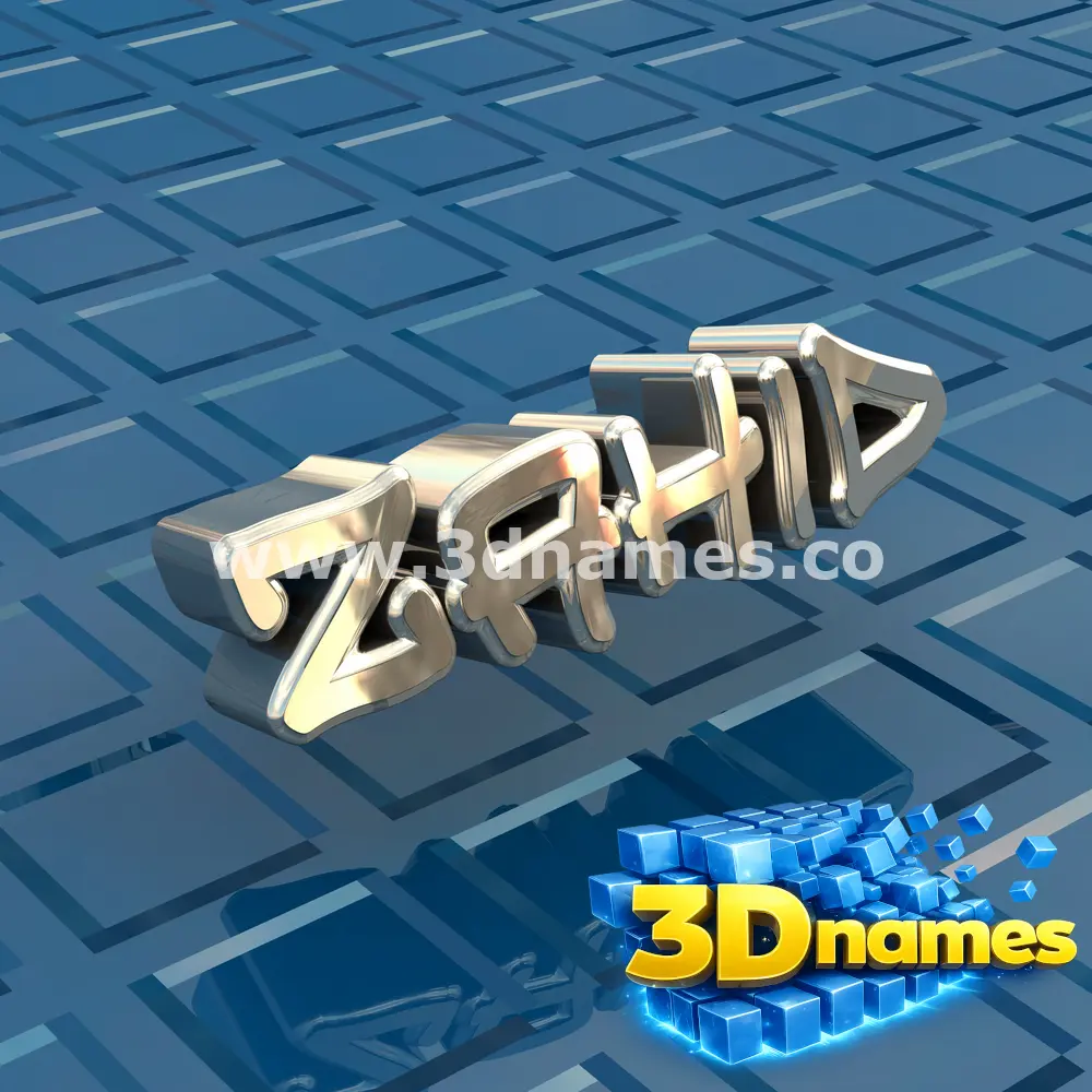zahid in Blue Bling style - 3D name wallpaper