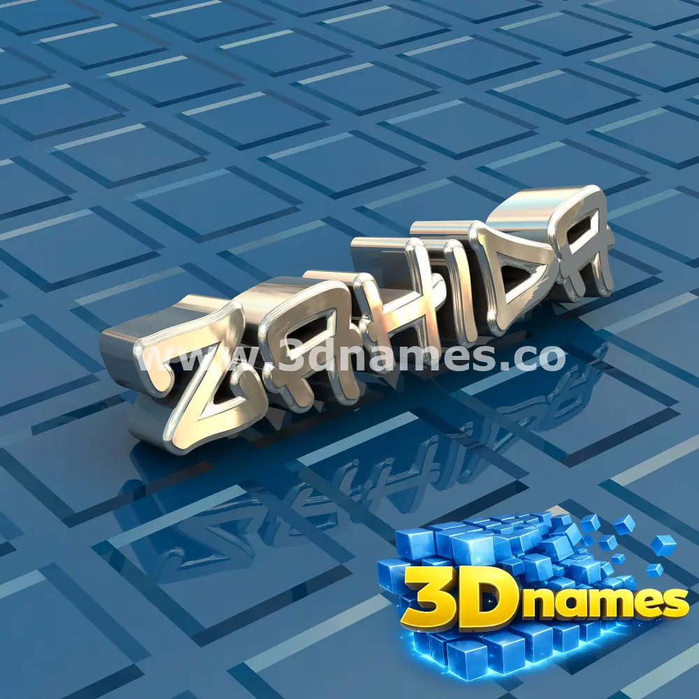 zahida in Blue Bling style - 3D name wallpaper