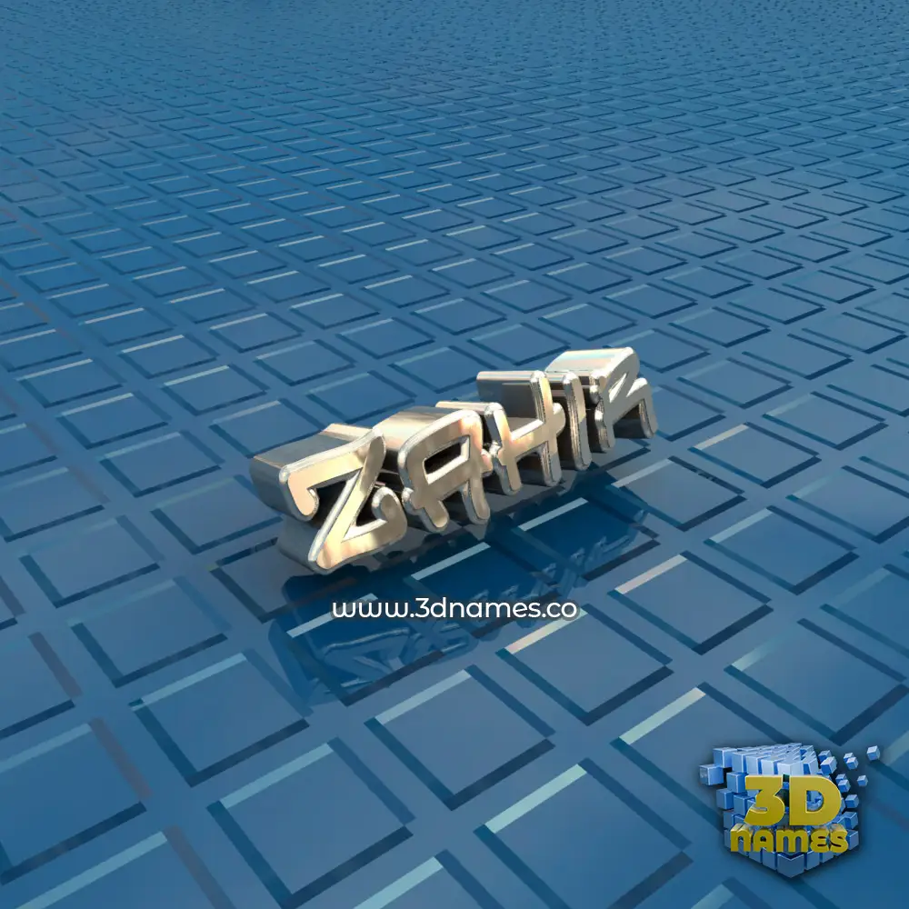 zahir in Blue Bling style - 3D name wallpaper
