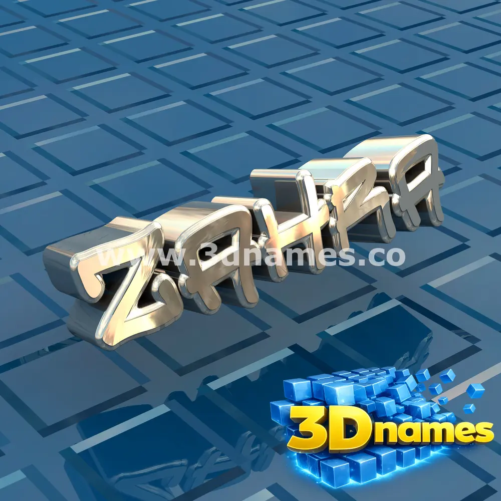 zahra in Blue Bling style - 3D name wallpaper