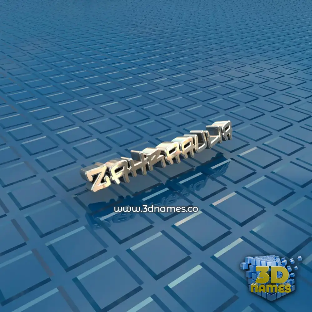zahraaulia in Blue Bling style - 3D name wallpaper