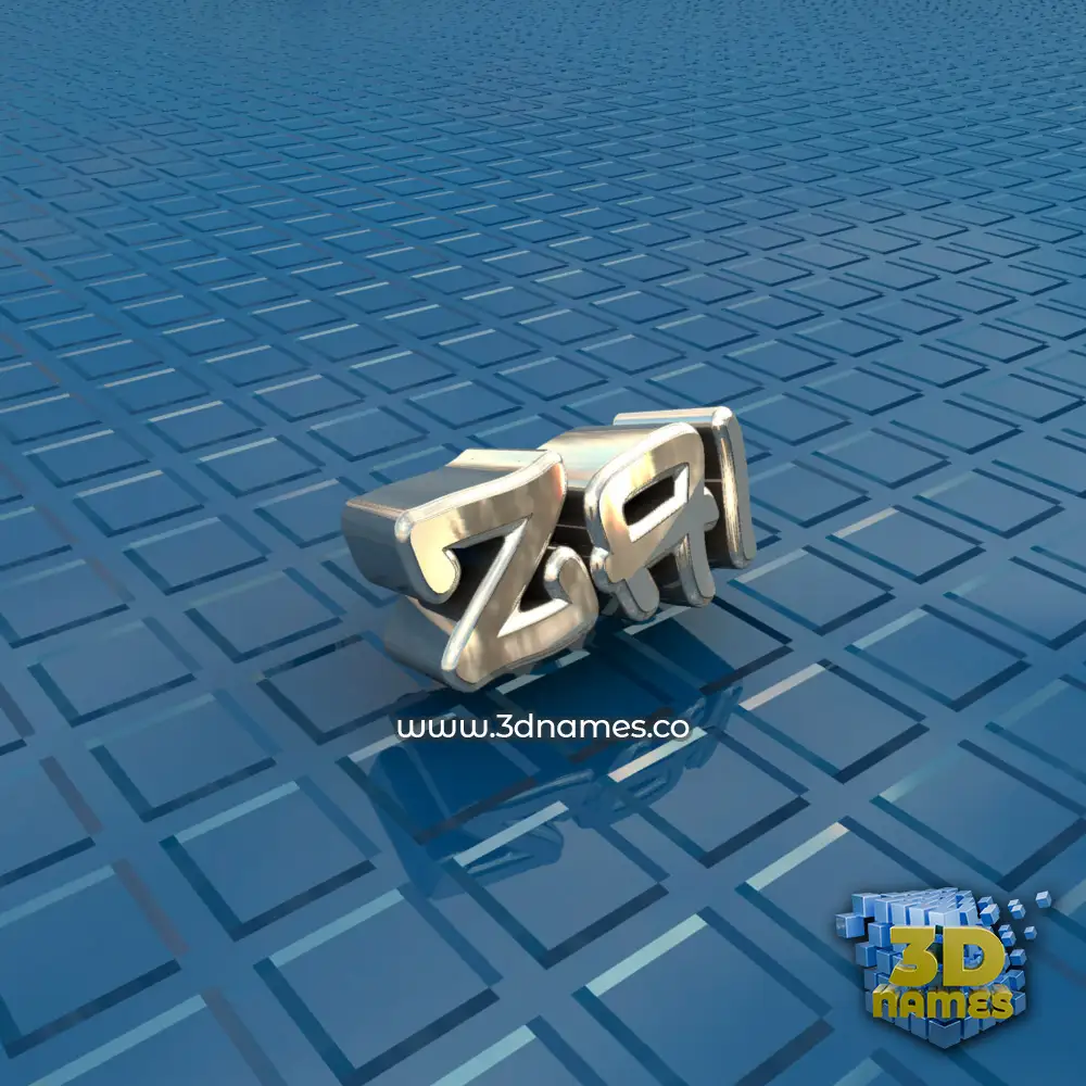 zai in Blue Bling style - 3D name wallpaper