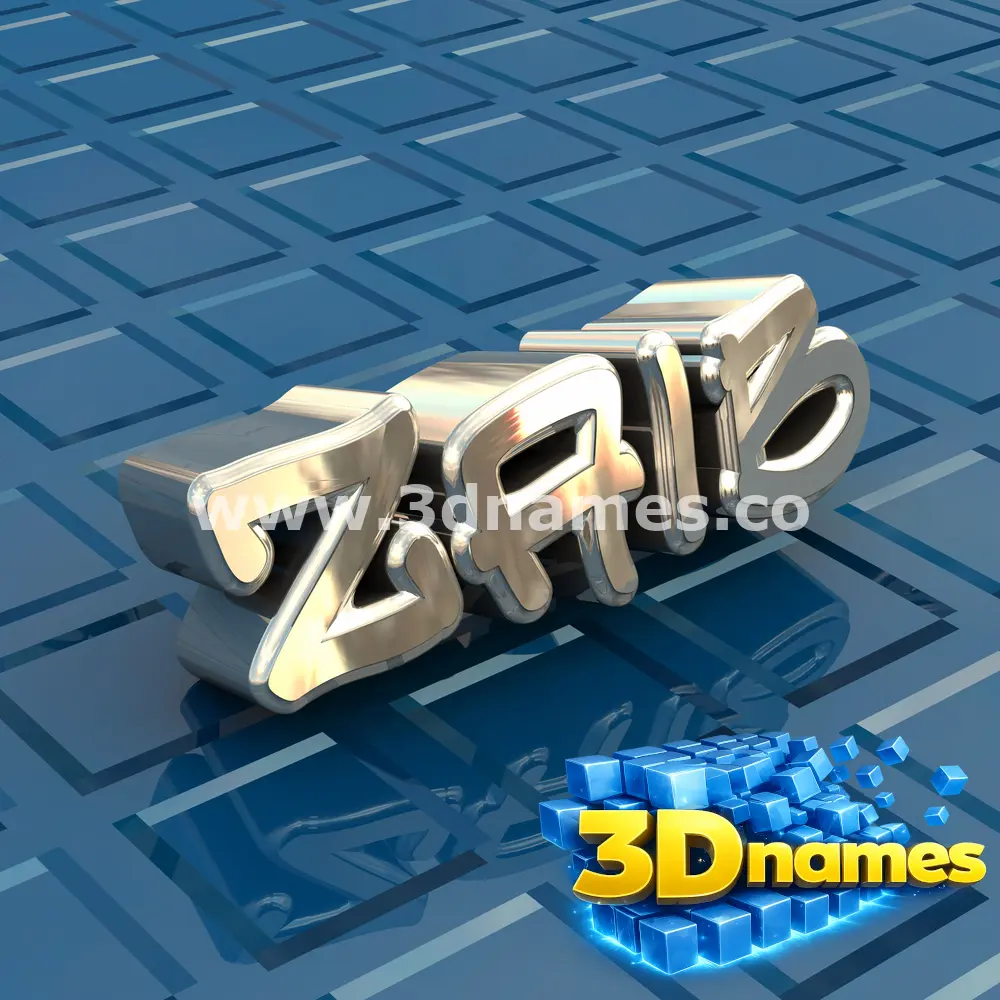 zaib in Blue Bling style - 3D name wallpaper