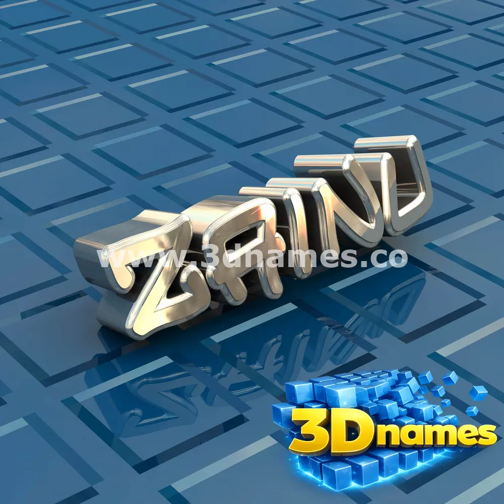 zainu in Blue Bling style - 3D name wallpaper