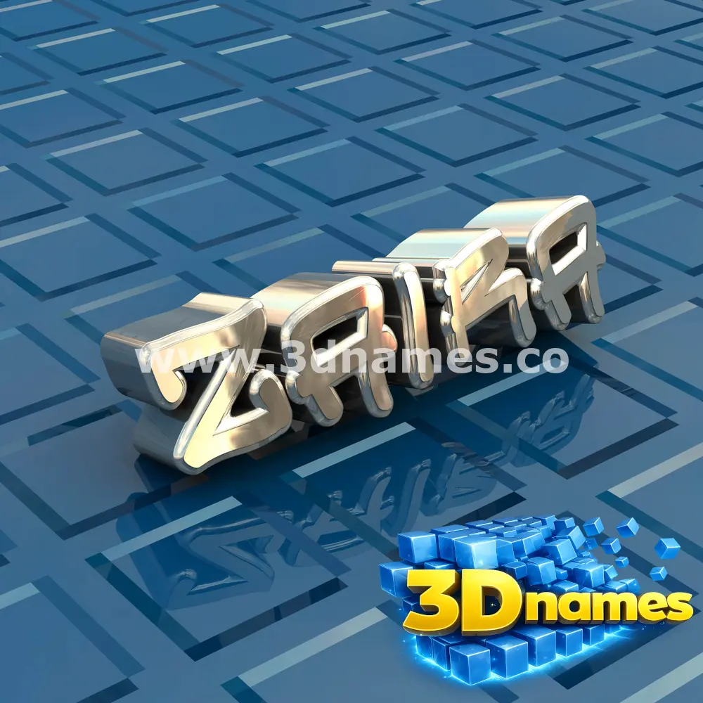 zaira in Blue Bling style - 3D name wallpaper