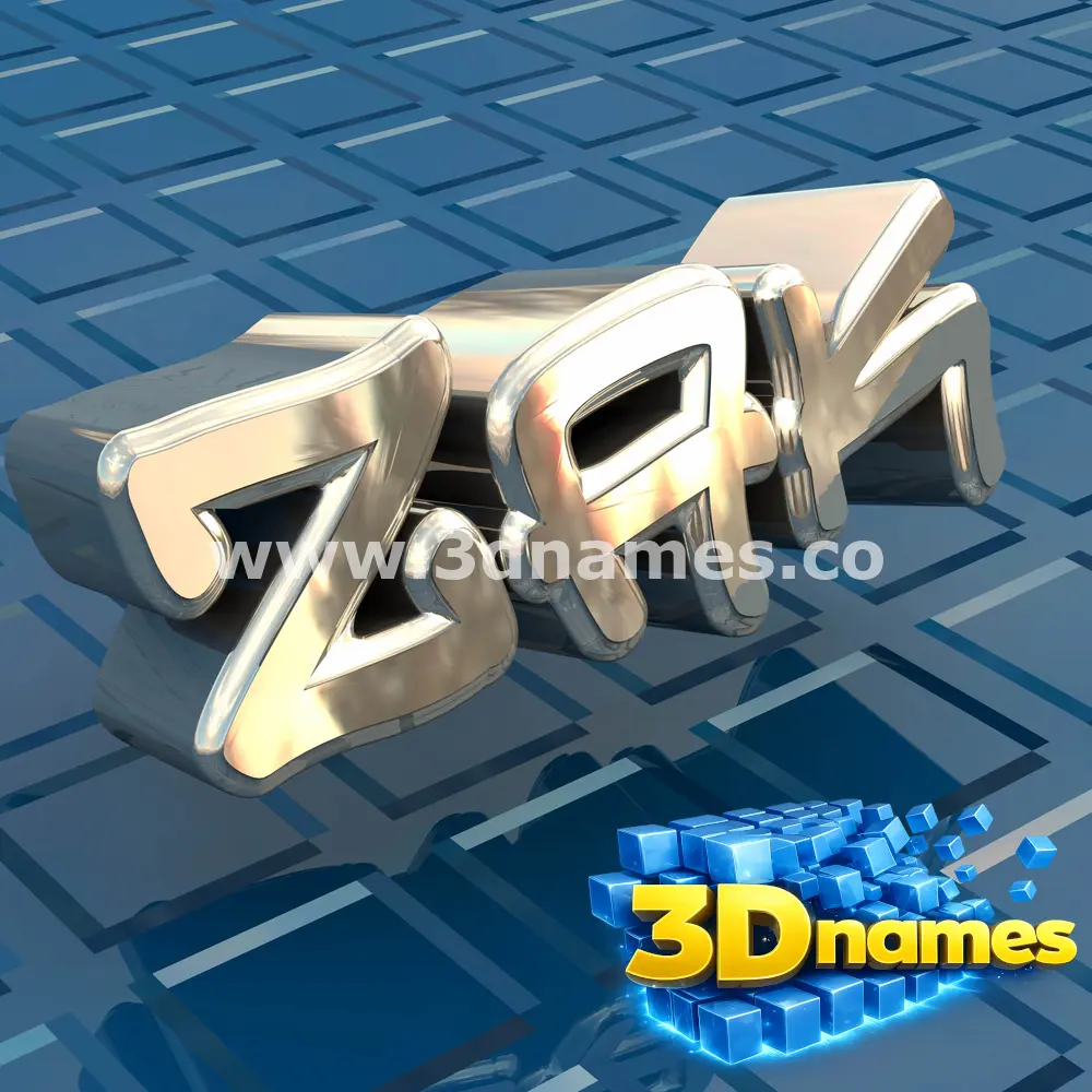 zak in Blue Bling style - 3D name wallpaper