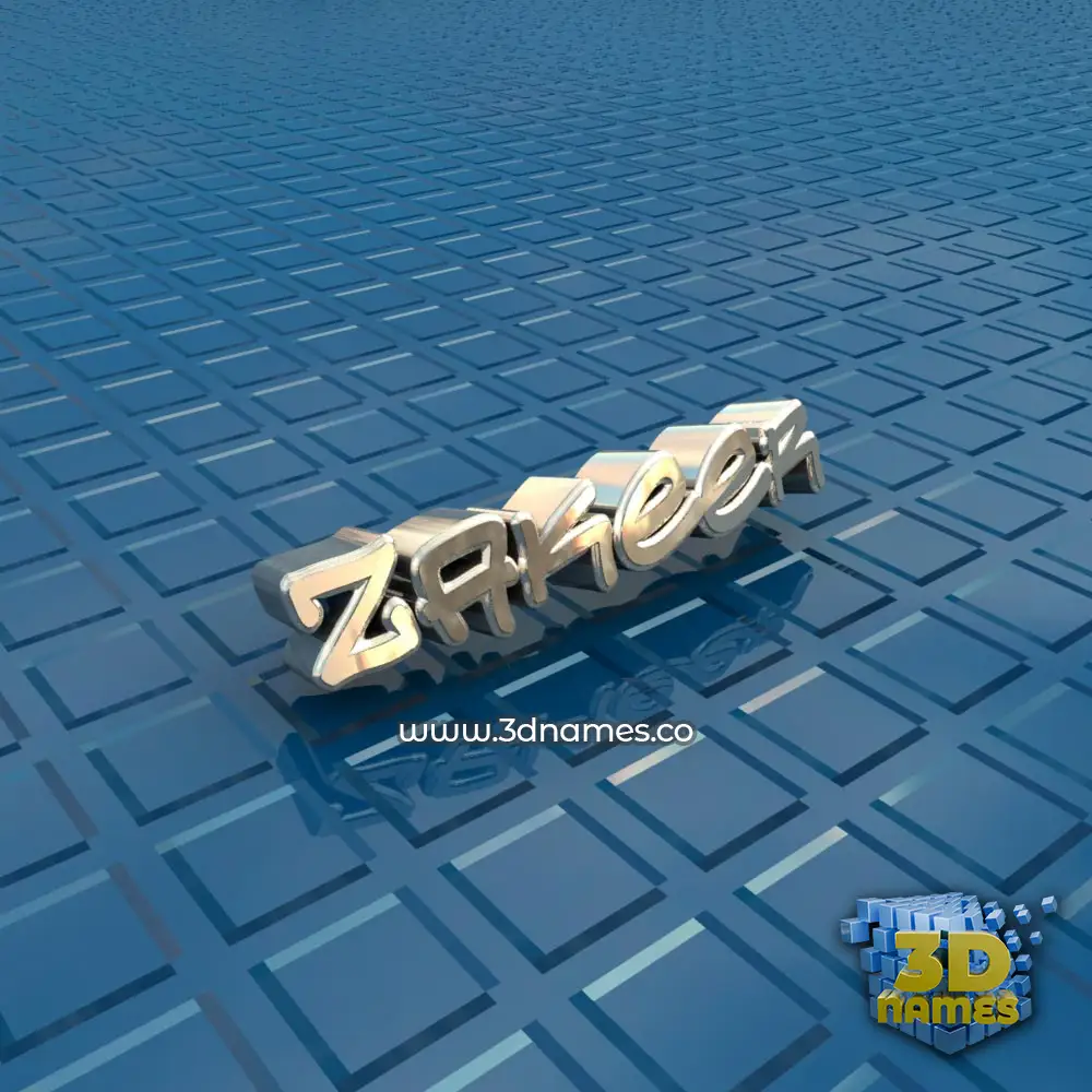 zakeer in Blue Bling style - 3D name wallpaper