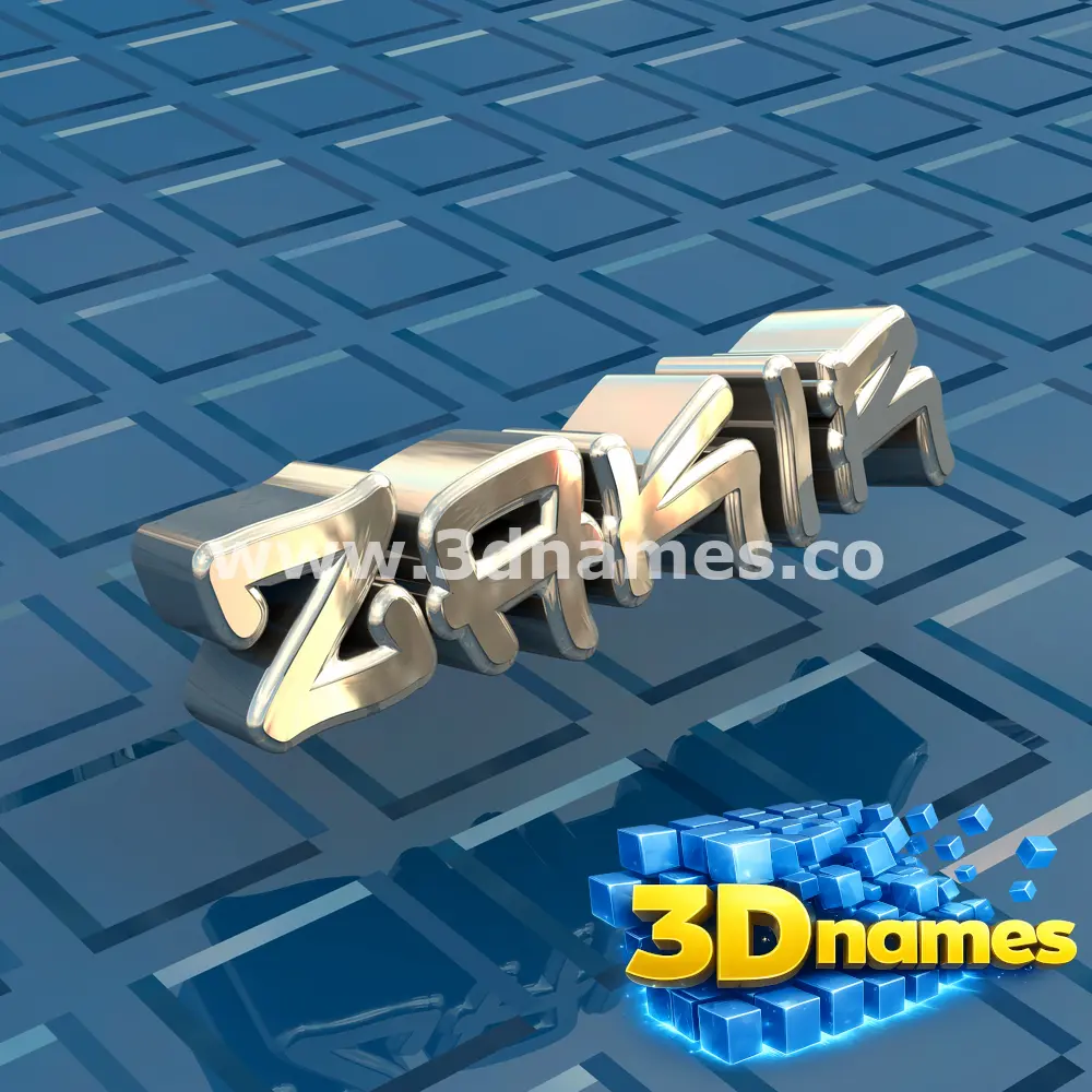 zakir in Blue Bling style - 3D name wallpaper