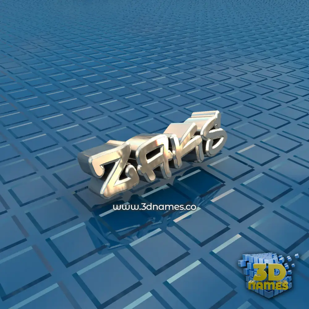 zaks in Blue Bling style - 3D name wallpaper
