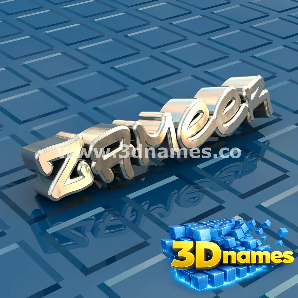 zameer in Blue Bling style - 3D name wallpaper