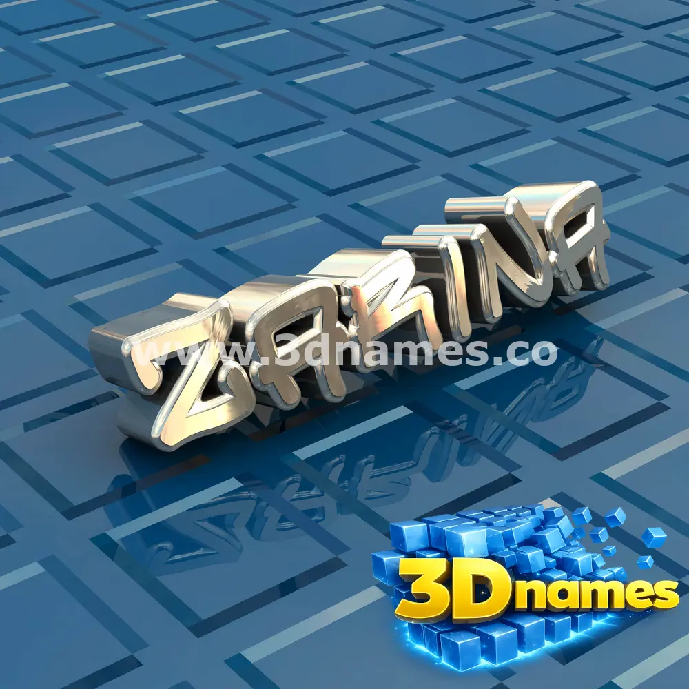 zarina in Blue Bling style - 3D name wallpaper