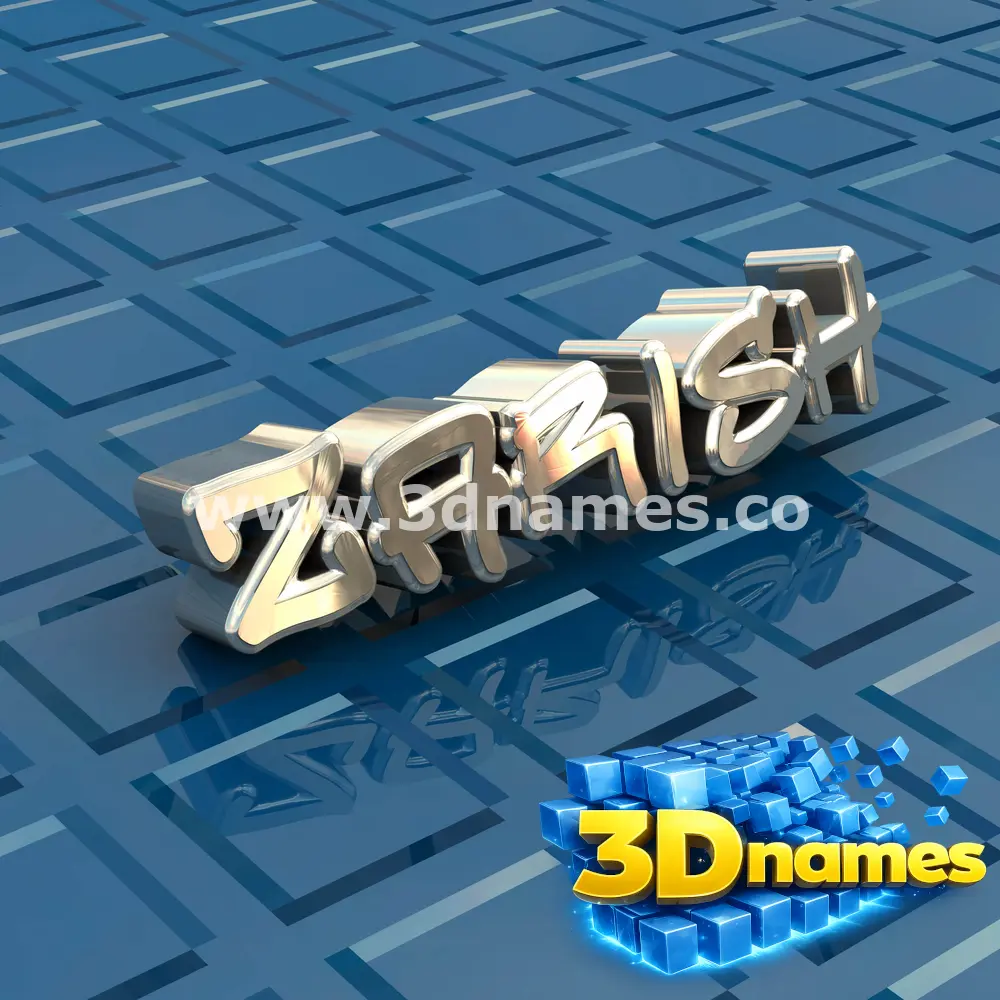 zarish in Blue Bling style - 3D name wallpaper