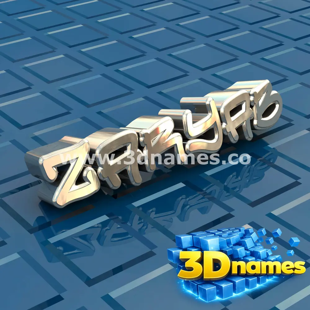 zaryab in Blue Bling style - 3D name wallpaper