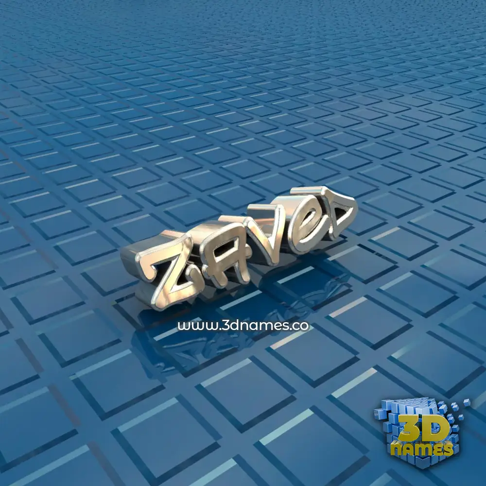 zaved in Blue Bling style - 3D name wallpaper