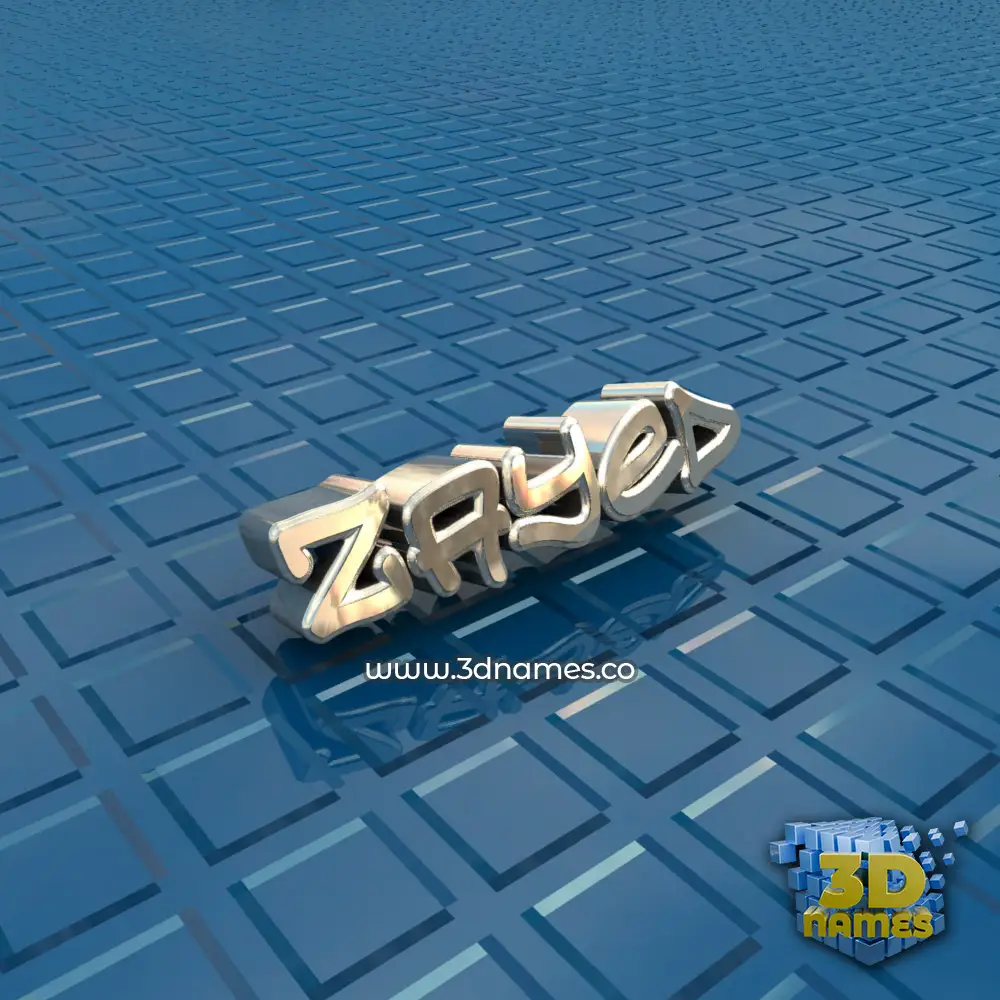 zayed in Blue Bling style - 3D name wallpaper