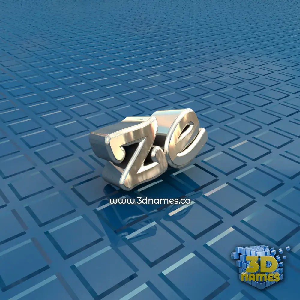 ze in Blue Bling style - 3D name wallpaper