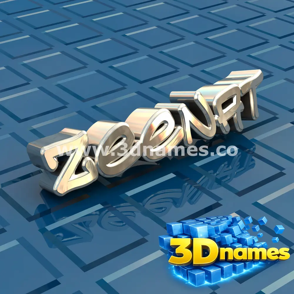 zeenat in Blue Bling style - 3D name wallpaper