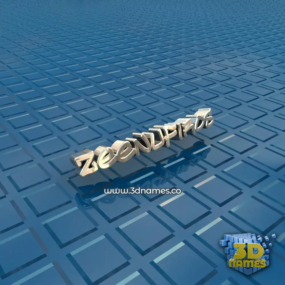 zeenufiros in Blue Bling style - 3D name wallpaper