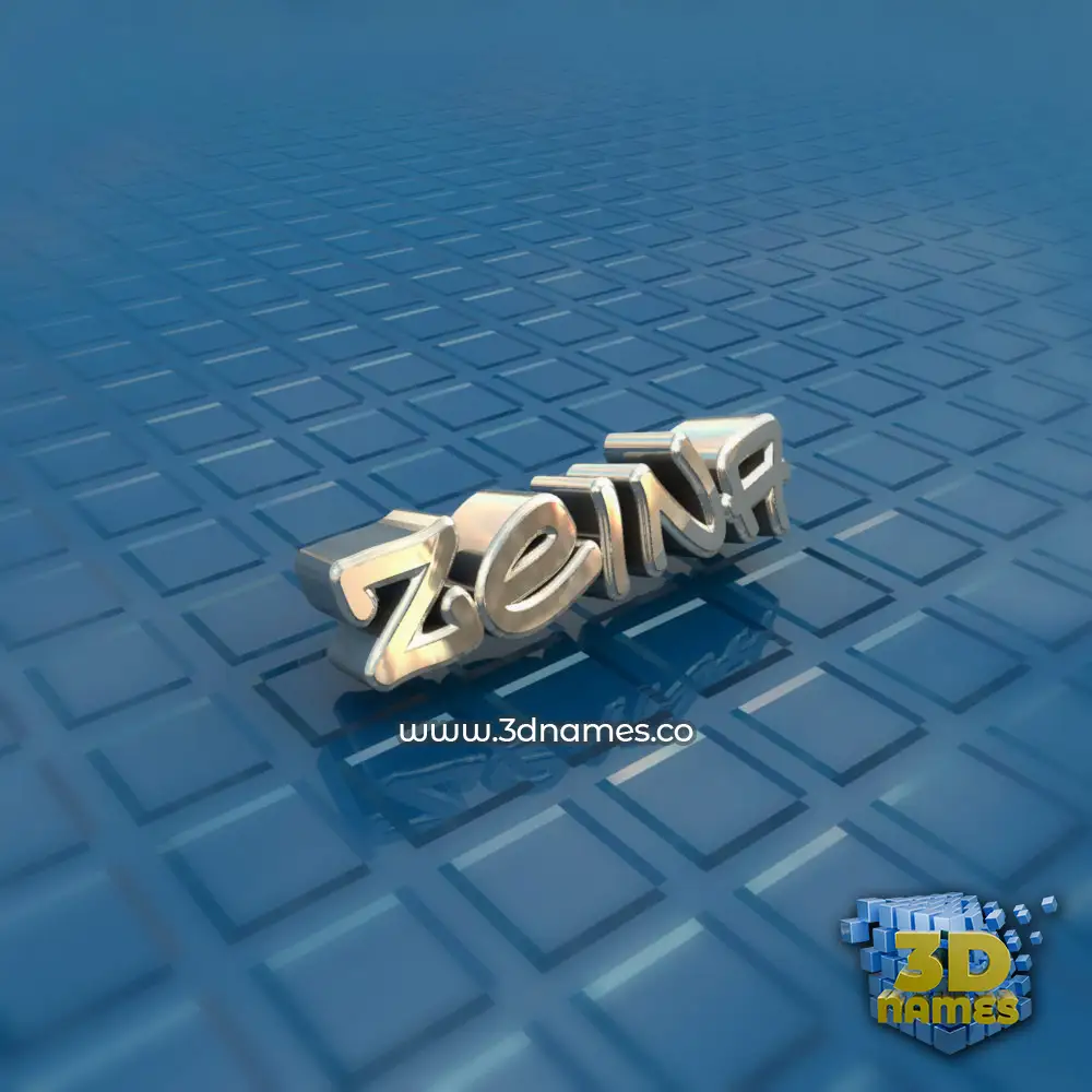 zeina in Blue Bling style - 3D name wallpaper