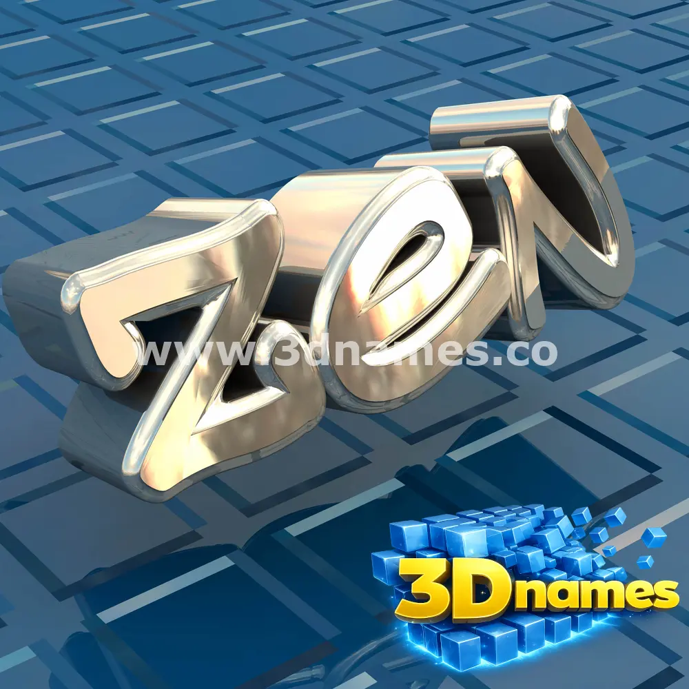 zen in Blue Bling style - 3D name wallpaper