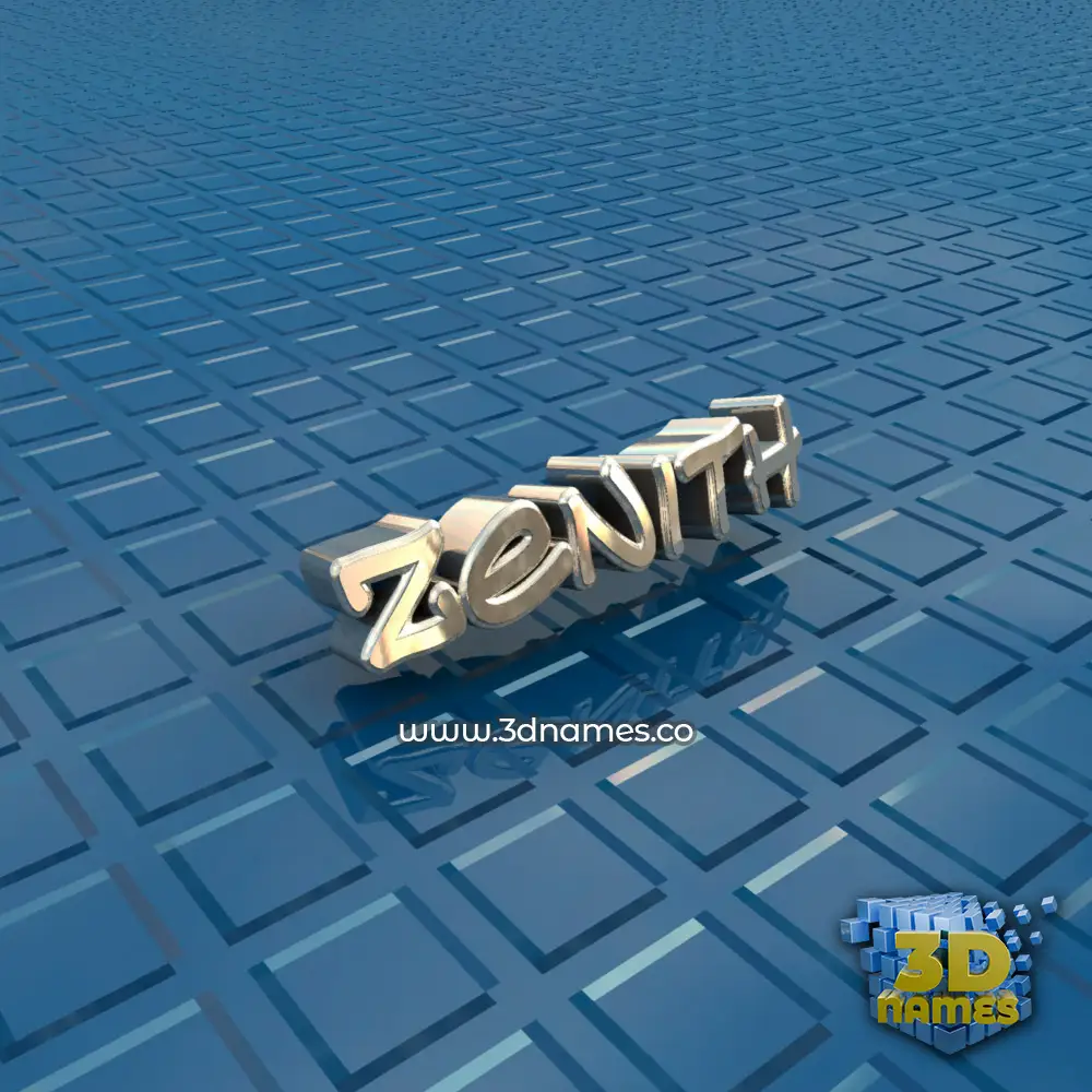 zenith in Blue Bling style - 3D name wallpaper