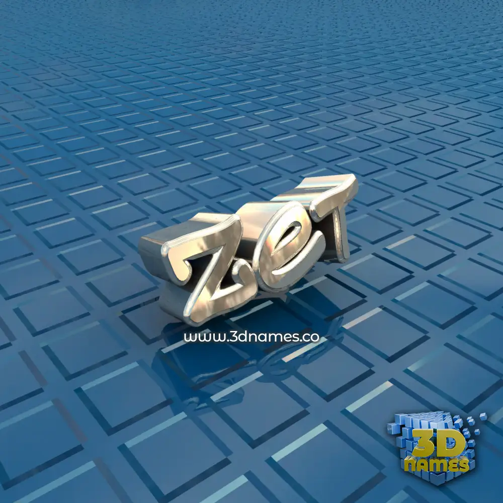zet in Blue Bling style - 3D name wallpaper
