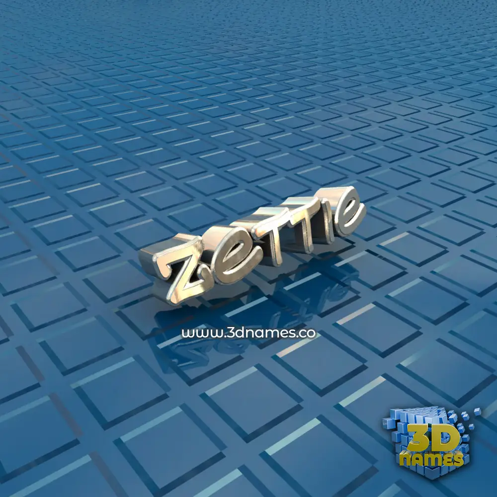 zettie in Blue Bling style - 3D name wallpaper