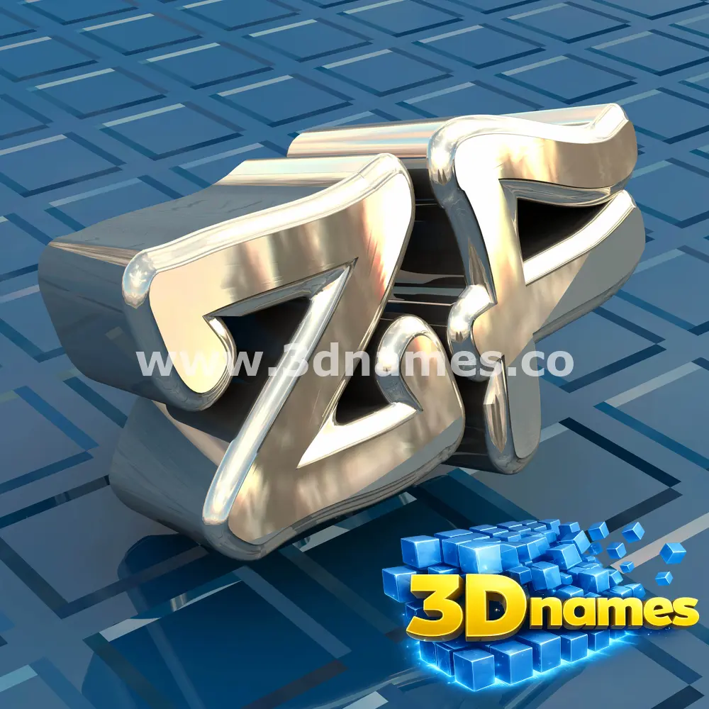 zf in Blue Bling style - 3D name wallpaper