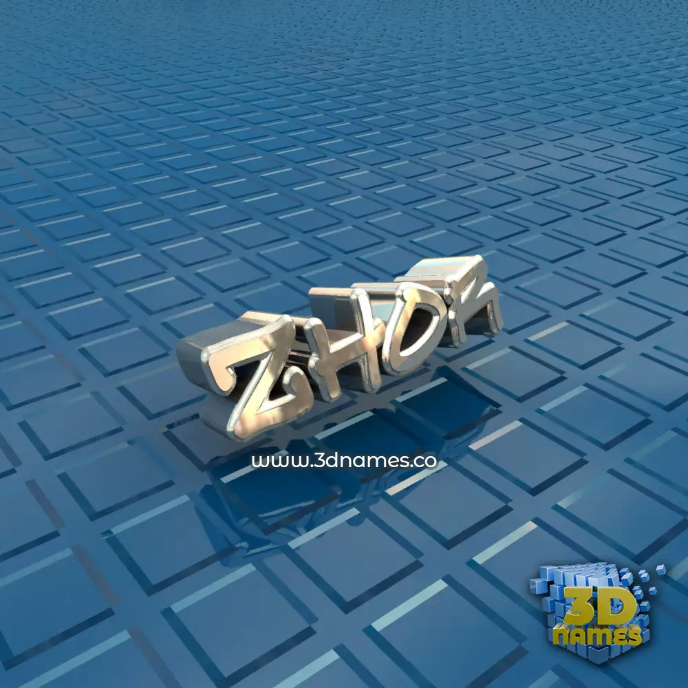 zhor in Blue Bling style - 3D name wallpaper