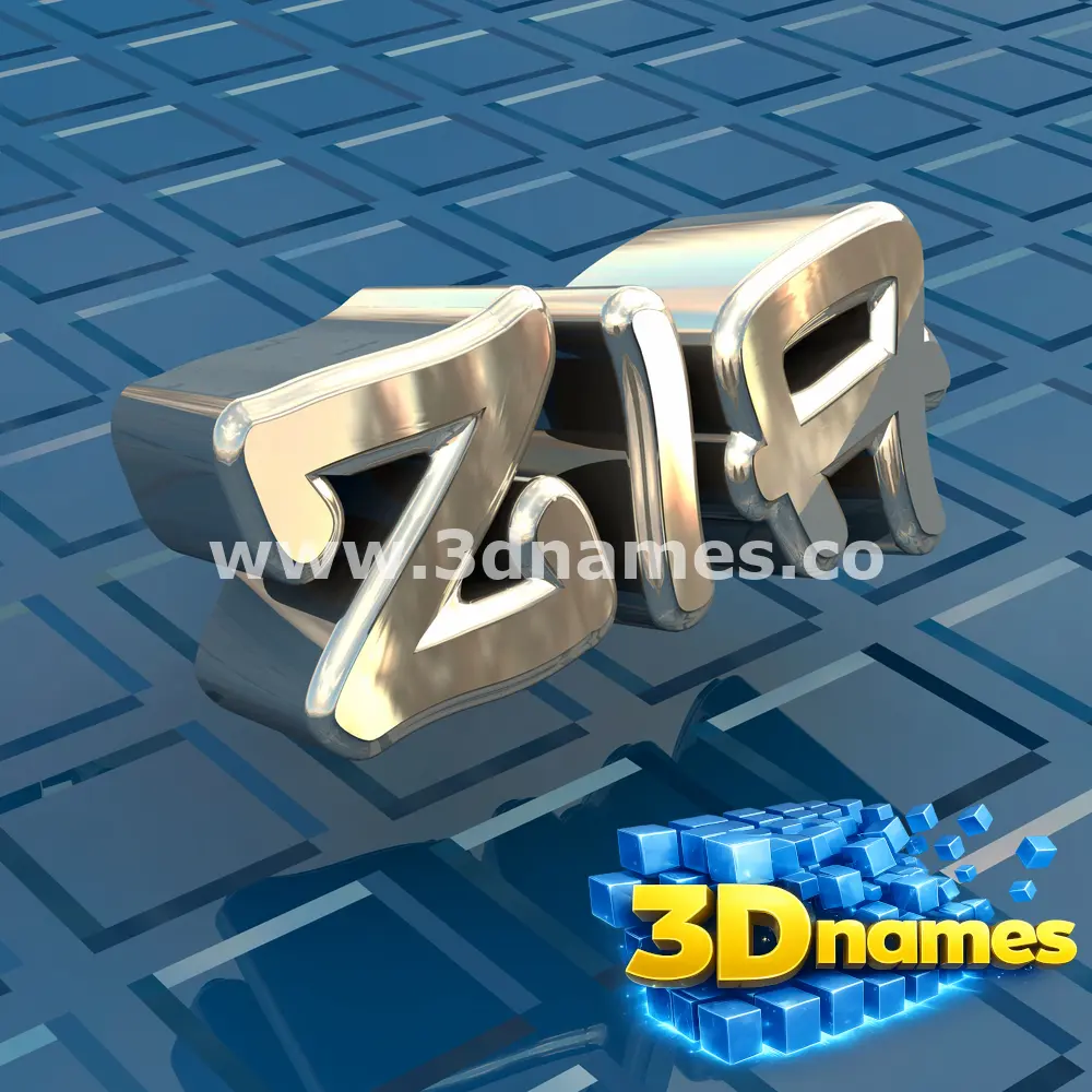 zia in Blue Bling style - 3D name wallpaper