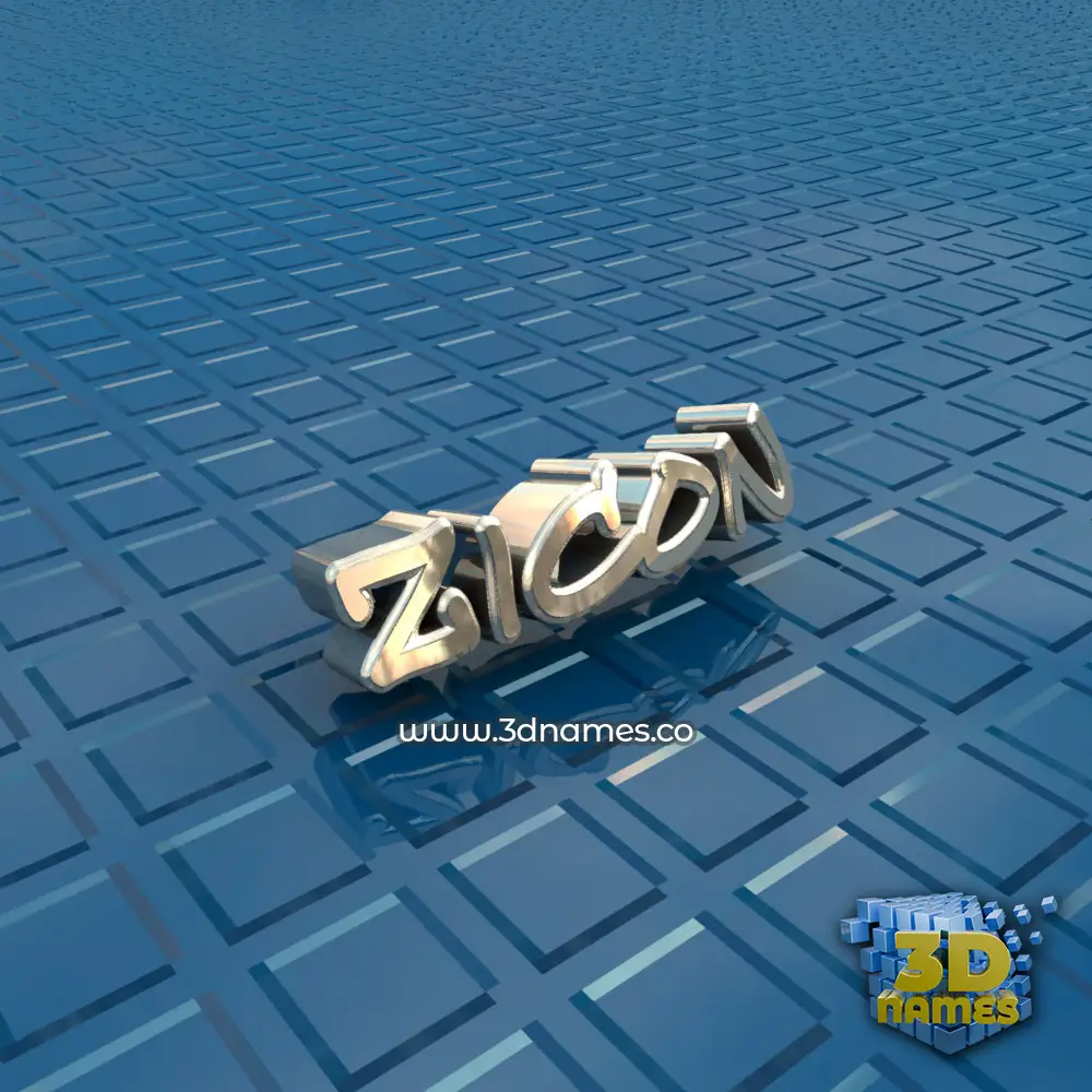 zicon in Blue Bling style - 3D name wallpaper