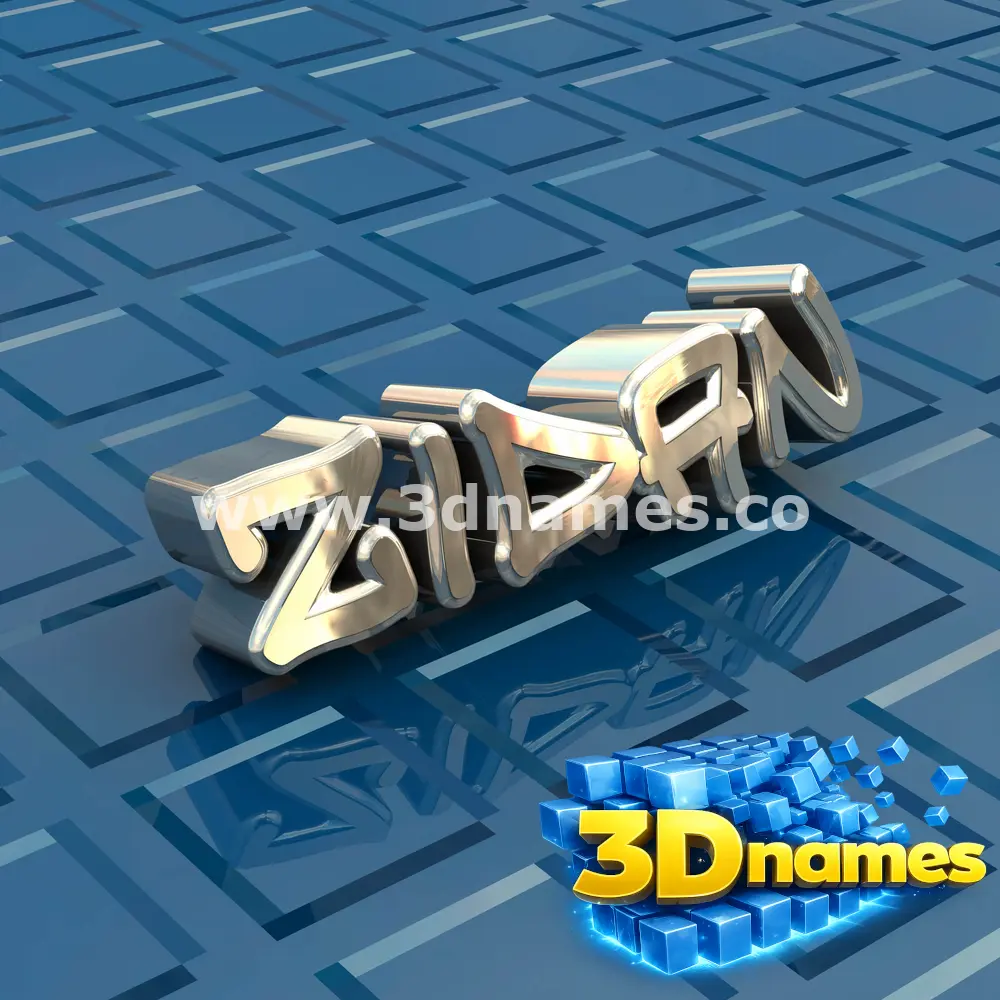 zidan in Blue Bling style - 3D name wallpaper