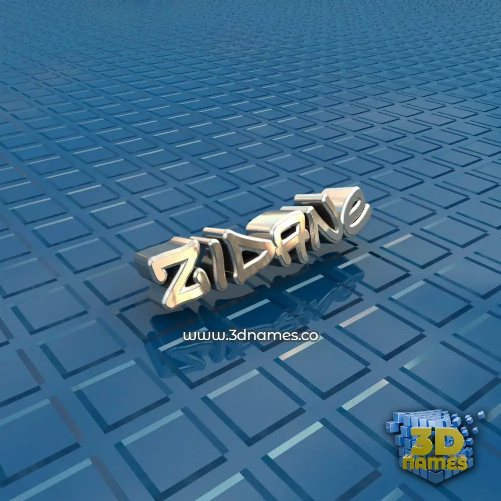 zidane in Blue Bling style - 3D name wallpaper
