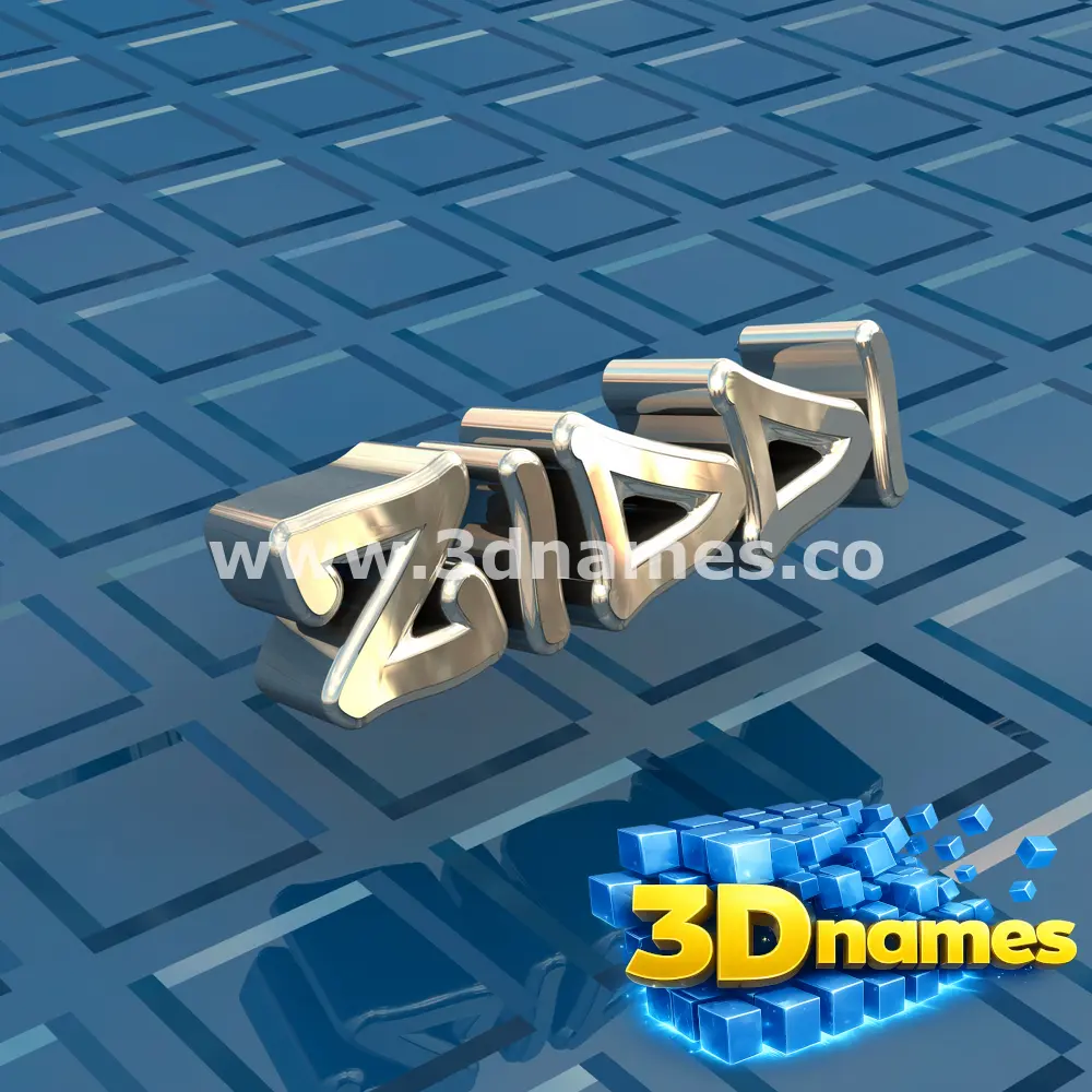 ziddi in Blue Bling style - 3D name wallpaper