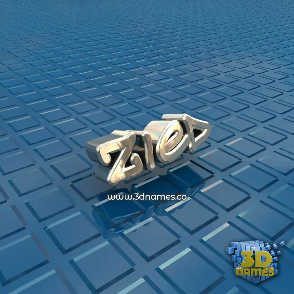 zied in Blue Bling style - 3D name wallpaper