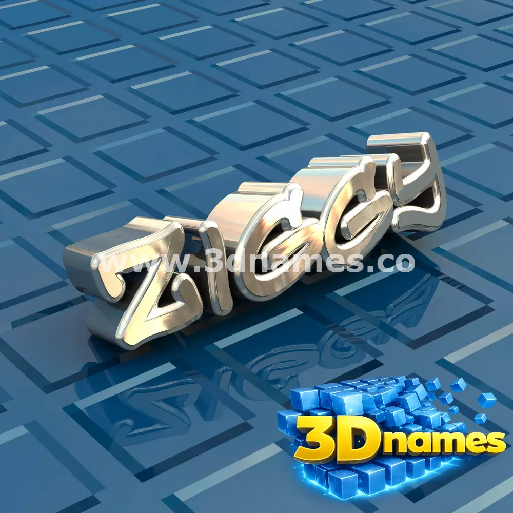 ziggy in Blue Bling style - 3D name wallpaper