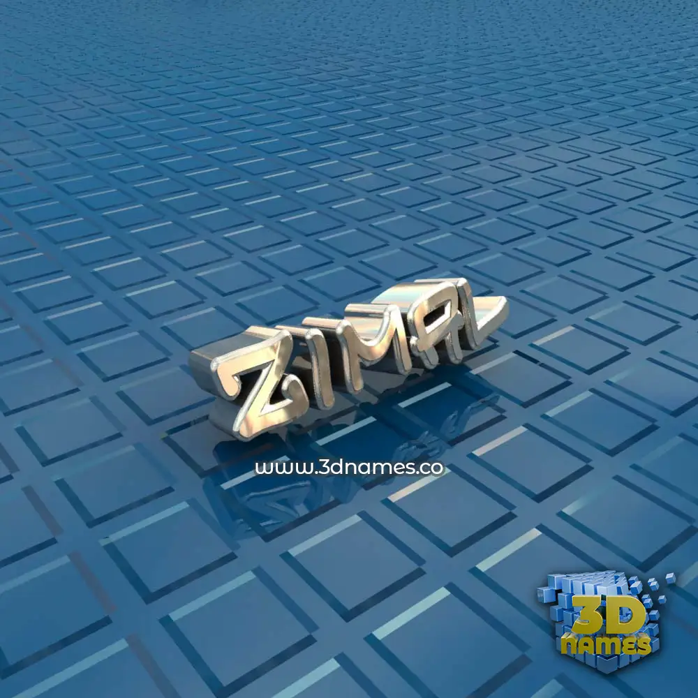 zimal in Blue Bling style - 3D name wallpaper
