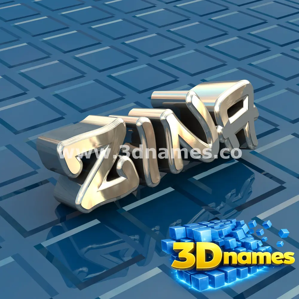 zina in Blue Bling style - 3D name wallpaper