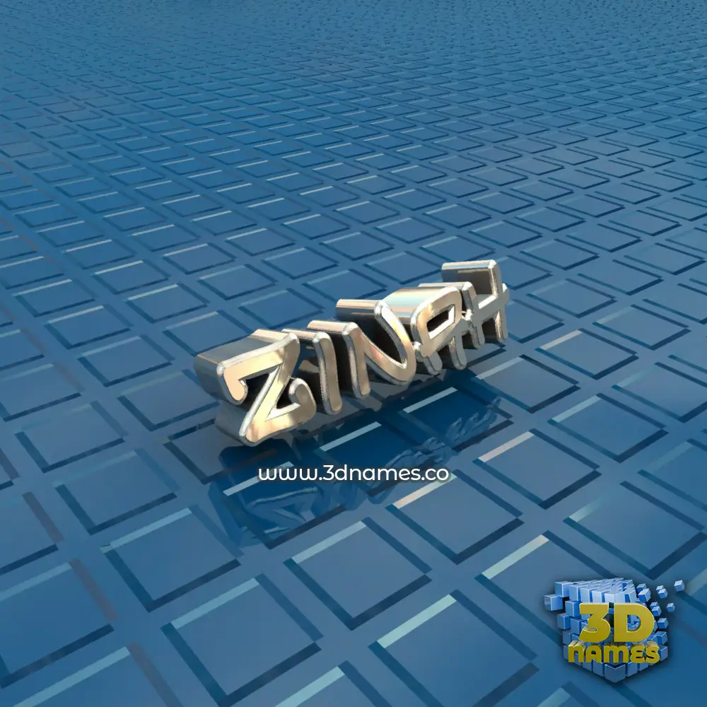 zinah in Blue Bling style - 3D name wallpaper