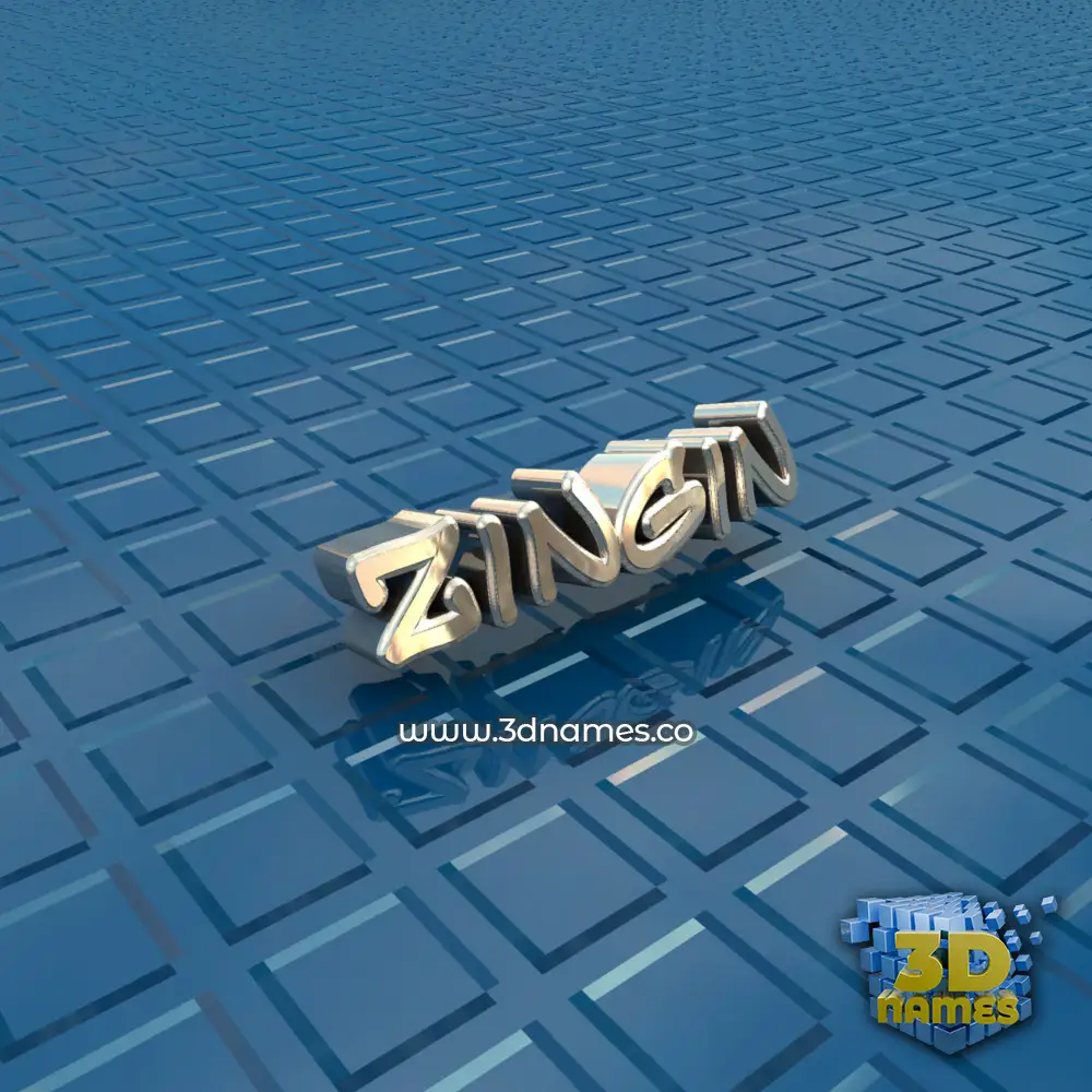zingin in Blue Bling style - 3D name wallpaper