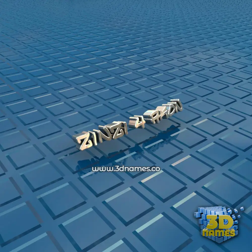zinzi 4 akon in Blue Bling style - 3D name wallpaper
