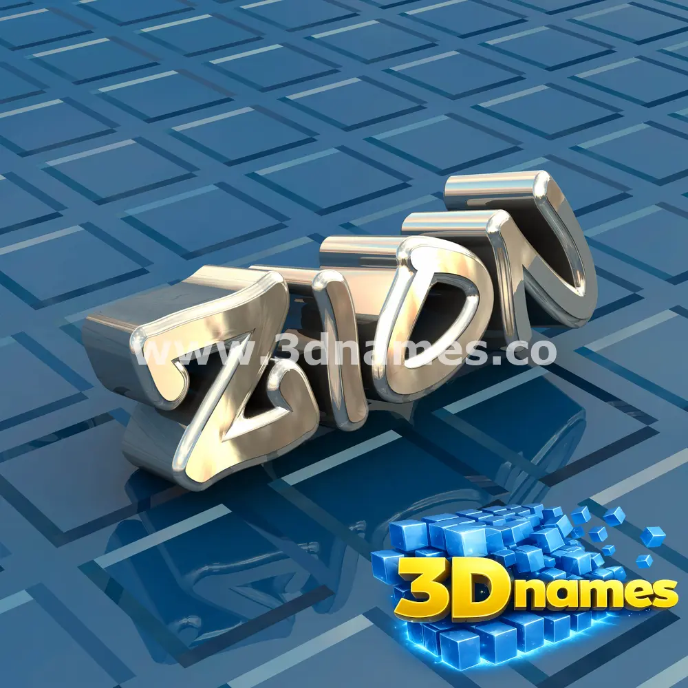 zion in Blue Bling style - 3D name wallpaper