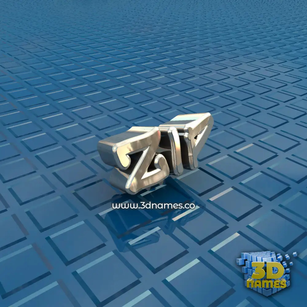zip in Blue Bling style - 3D name wallpaper
