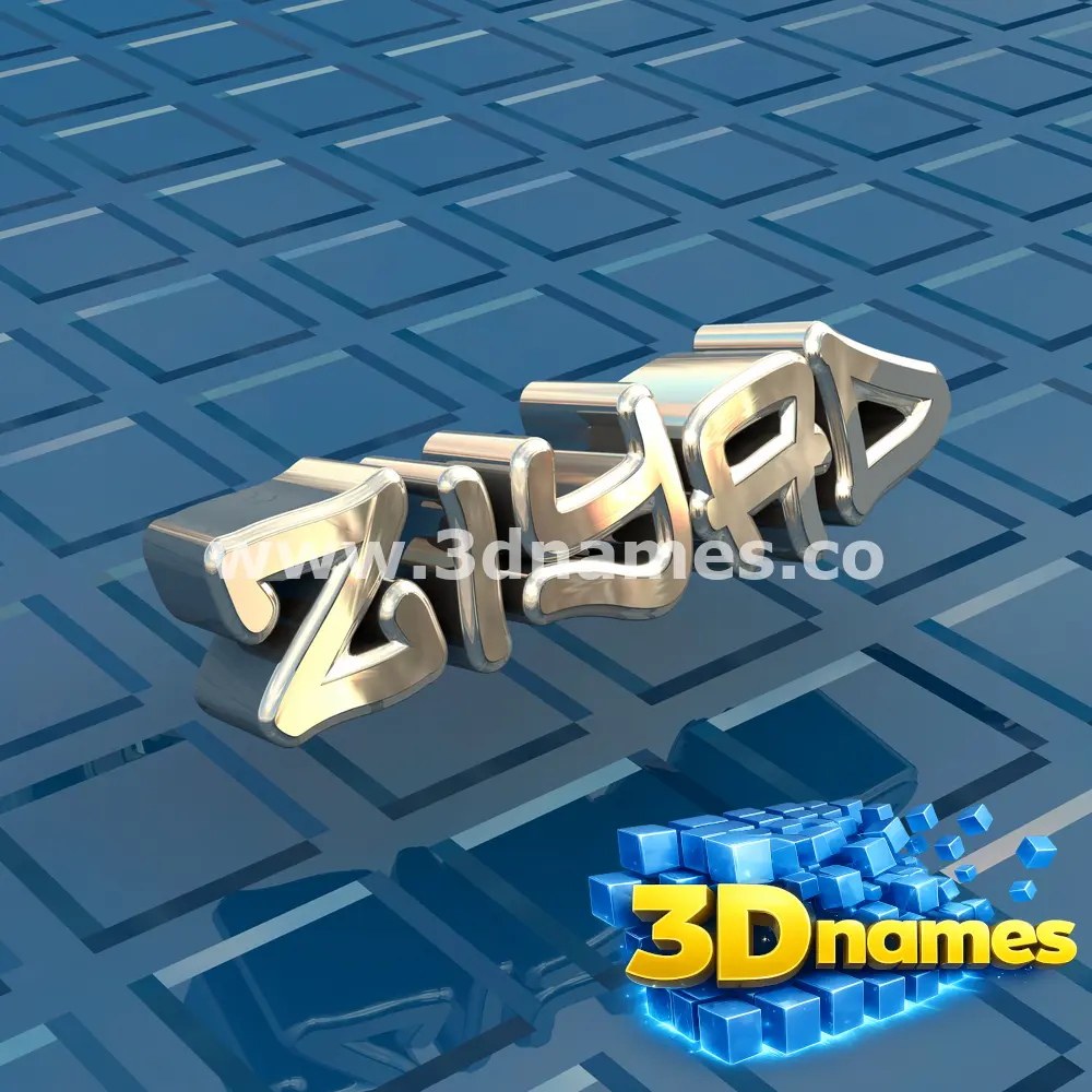 ziyad in Blue Bling style - 3D name wallpaper