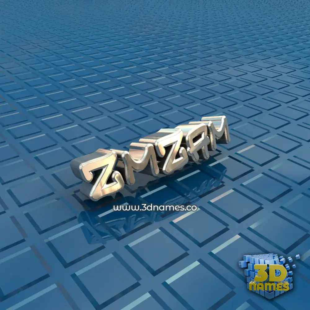 zmzam in Blue Bling style - 3D name wallpaper