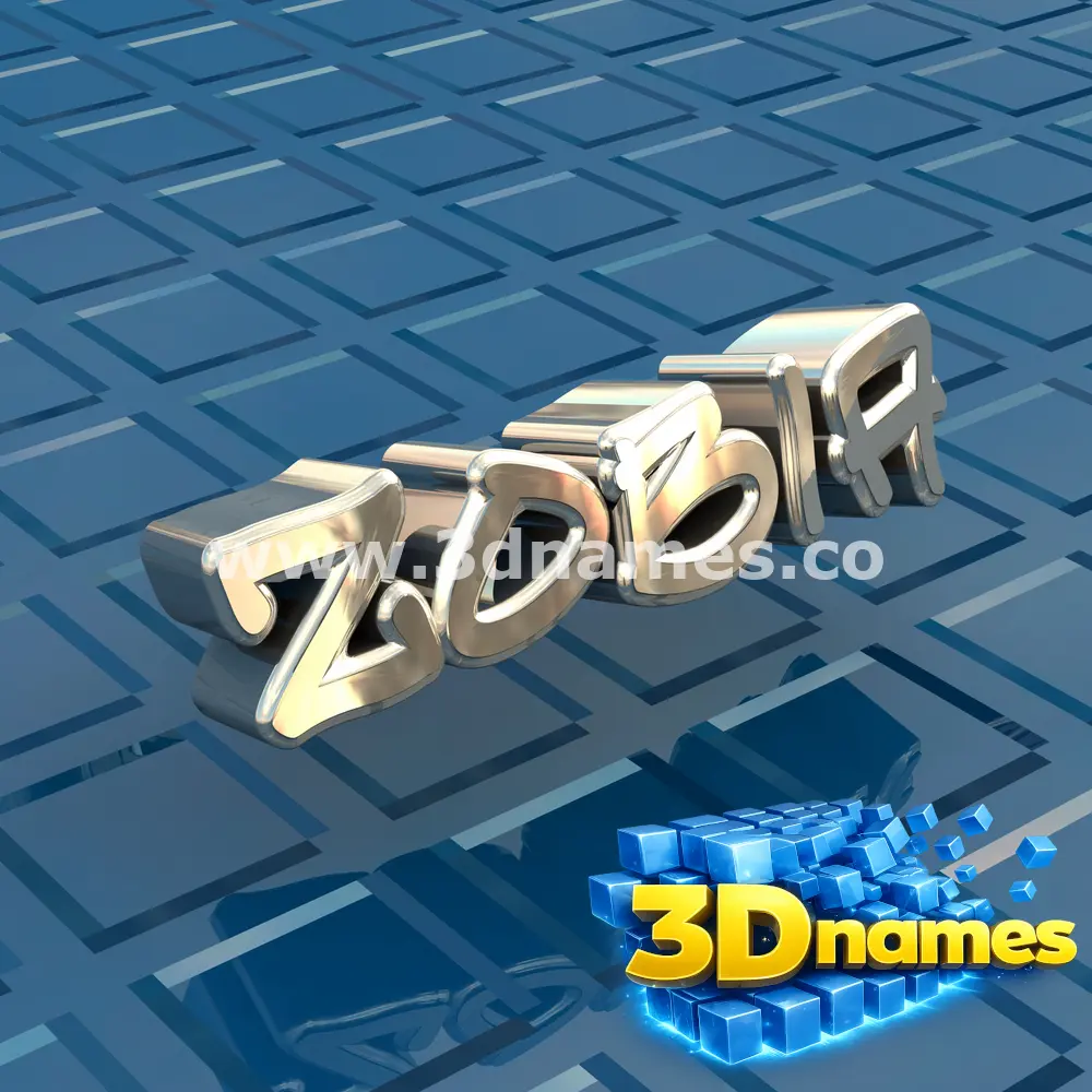 zobia in Blue Bling style - 3D name wallpaper